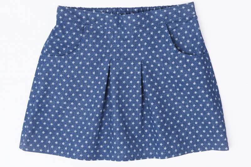 Skirt blue stars denim look