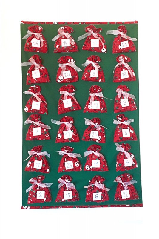 Christmas advent calendar green-red