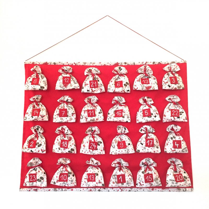 Christmas Advent Calendar red-white