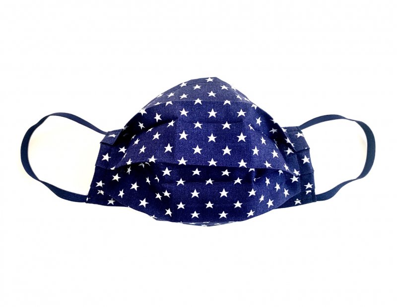 Stoffmaske blau wendbar